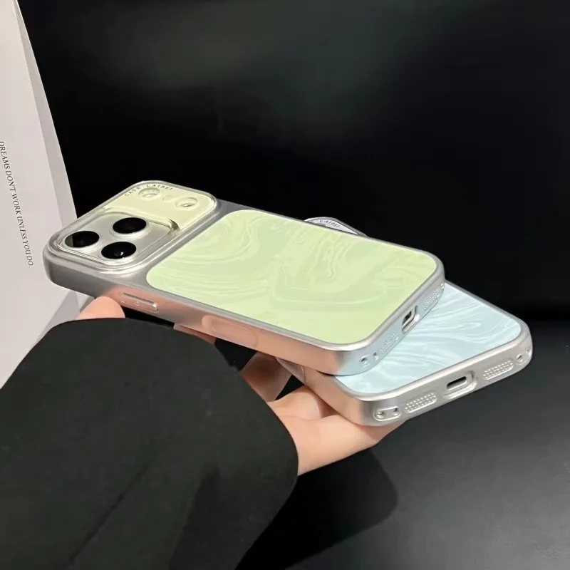 Luxury Candy Water Ripple Pattern Case For iPhone 17 16 15 14 13 18 Pro Max Electroplated Frame Armor Shockproof Bumper Cover