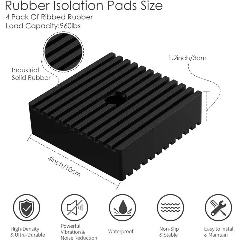 【قيمة المال】وسادات مضادة للاهتزاز لضاغط الهواء أو المعدات - وسادات عزل مطاطية لتخميد الاهتزاز الميكانيكي عالي التحمل