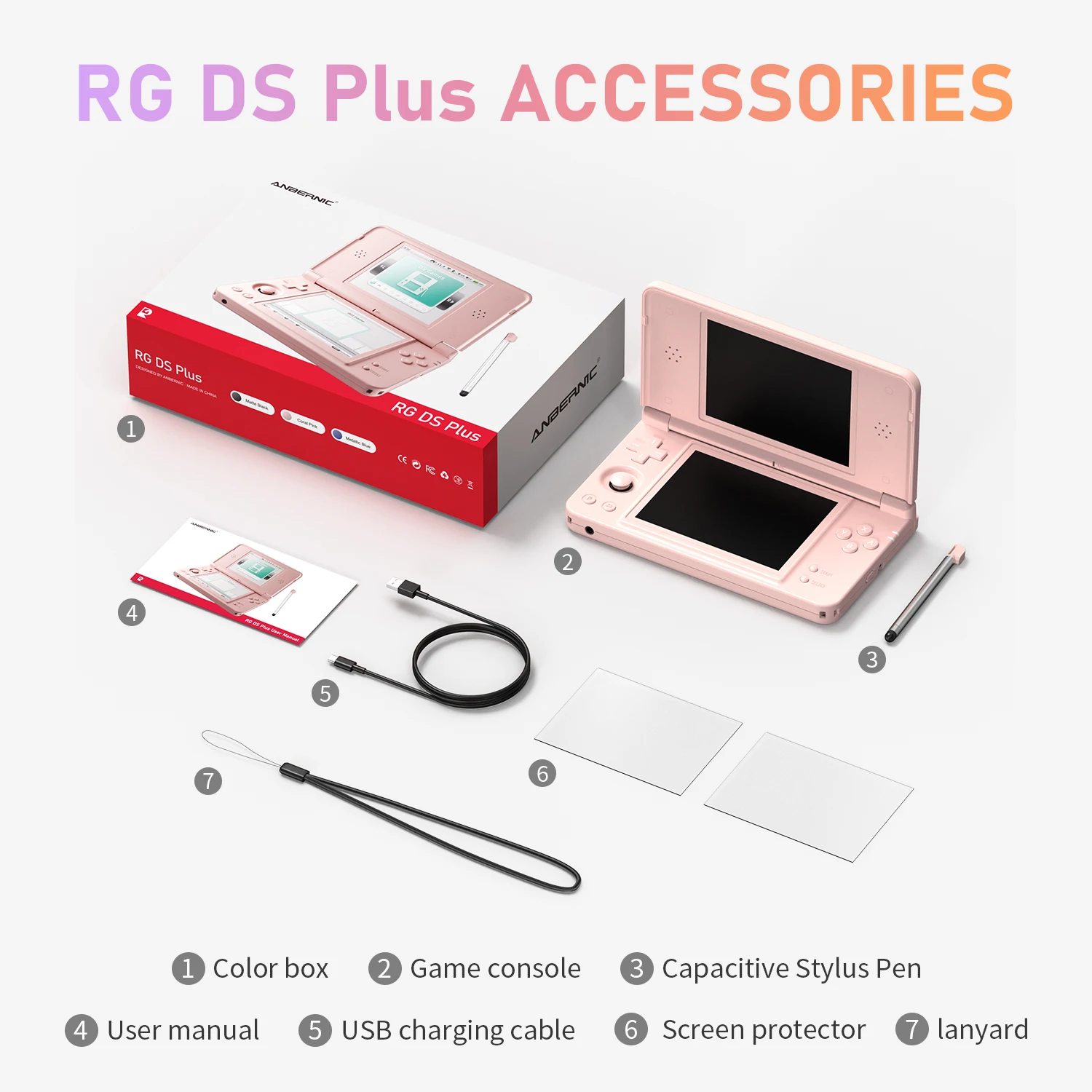 Anbernic RG DS Plus Handheld-Spielkonsole 4,3" IPS 1024*768 Dual-Screen 4000mAh DSP-Effekt-Algorithmen Linux Retro-Spiele-Player – Detail 14