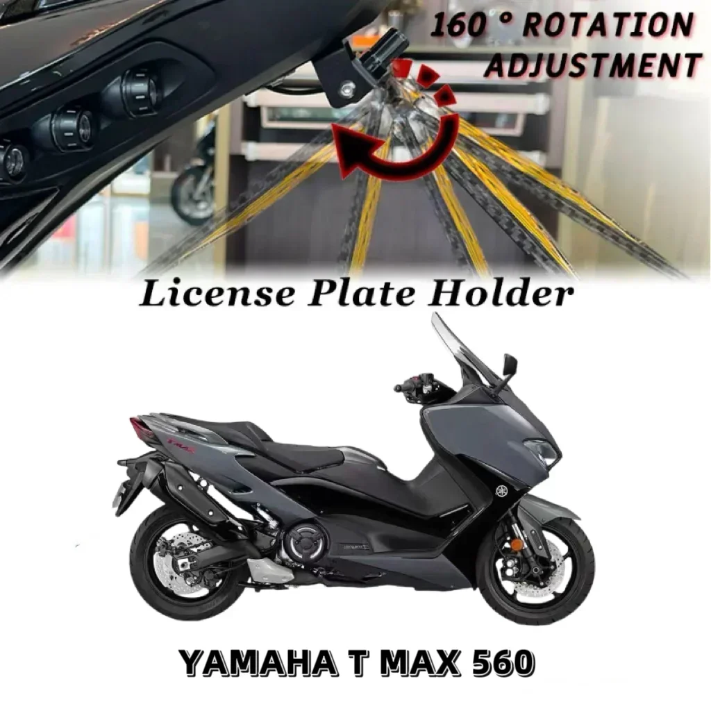 

For Yamaha T- max 560 License Plate Premium Adjustable License Plate Button Switch Effortless Contro License Plate Bracket Frame