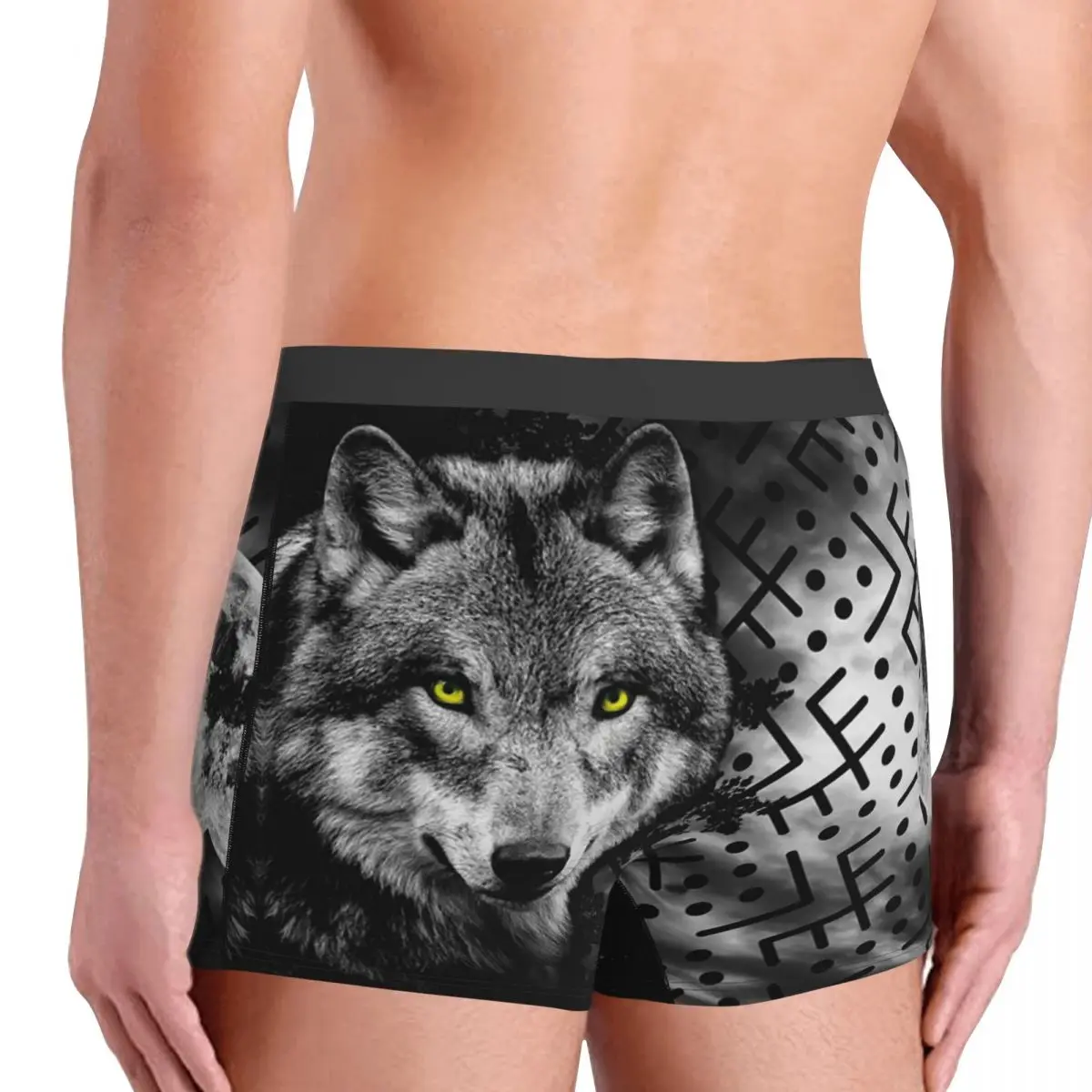 Animal Wolf Underpants Cotton Panties Man Underwear Print Shorts Boxer Briefs