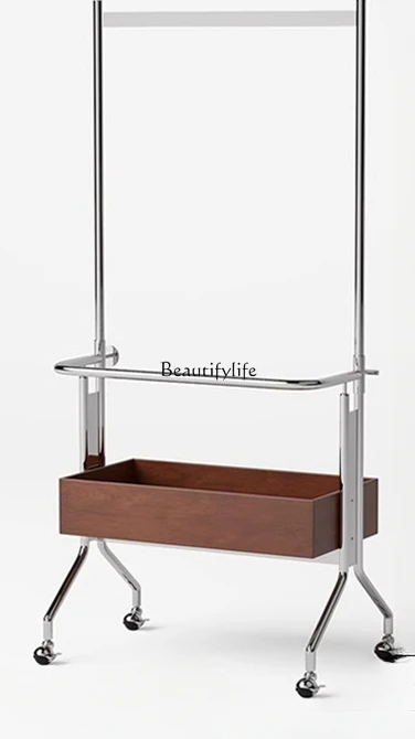 

French storage hanger bedroom floor solid wood removable coat rack household furniture light luxury high sense