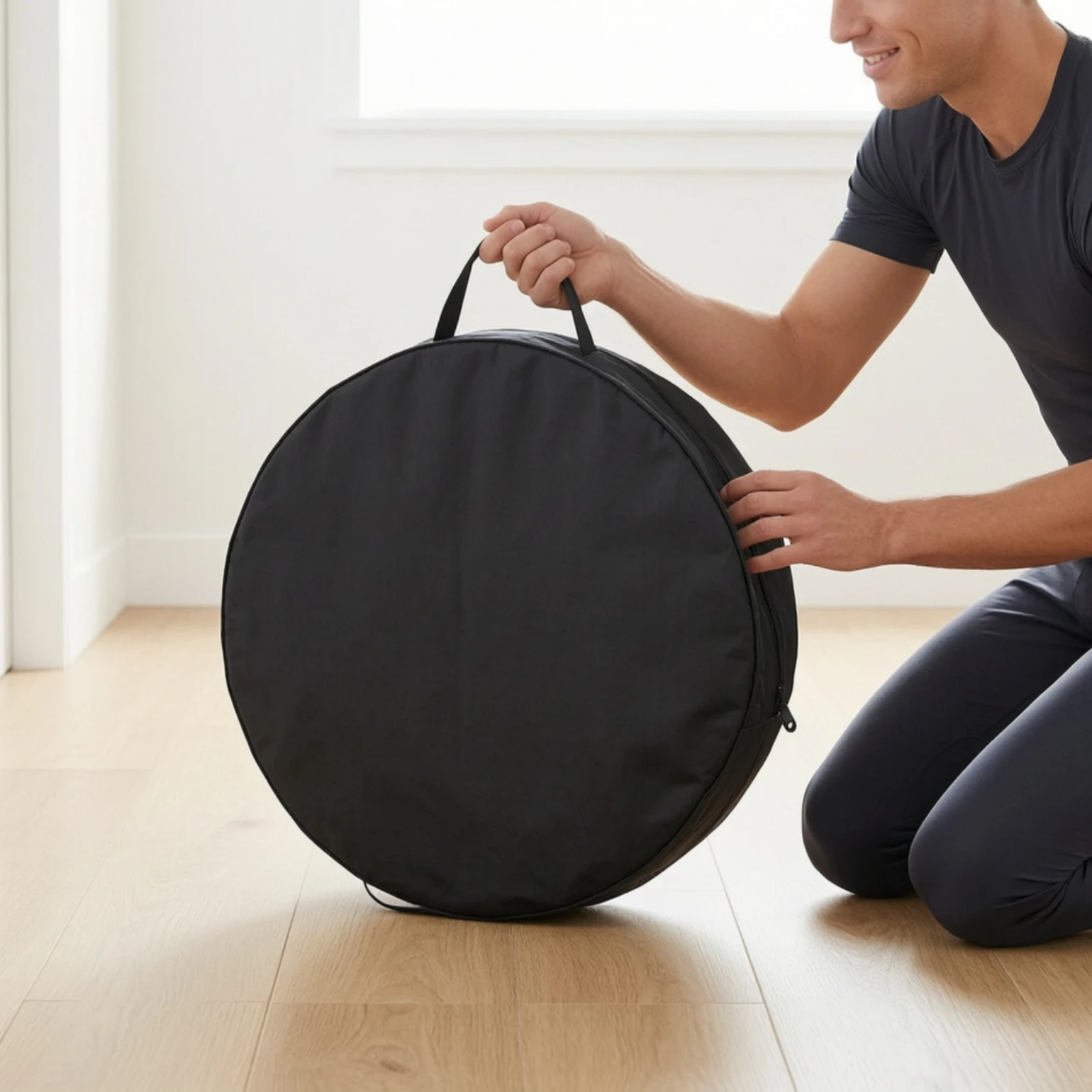 Bike Wheel Bag with Pocket Sturdy Cycle Wheel Bag Lightweight Safeguarding for Cyclists, Storage, Travel