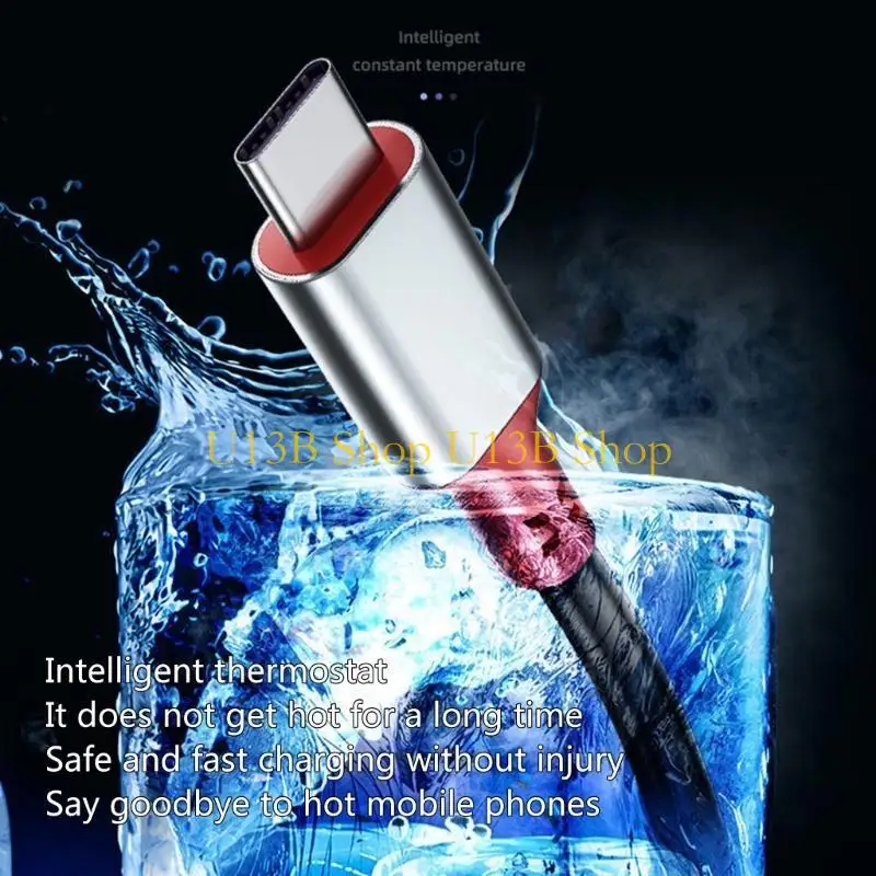 Fio USB 5A U13B 5A para Android Chofphone carga rápida C Cabão transferência dados USB C