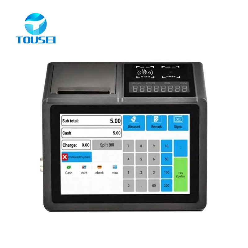

TOUSEI NFC Методы оплаты Точка распродажи Сенсорный экран ПК POS-системы 15-дюймовый ценообразователь Qr-код Дисплей Смарт-планшет