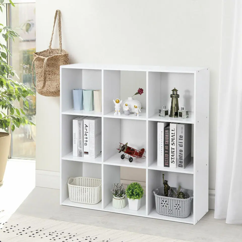 9-Cube Closet Organizer Storage Organizer Bookcase Shelving Room Office White