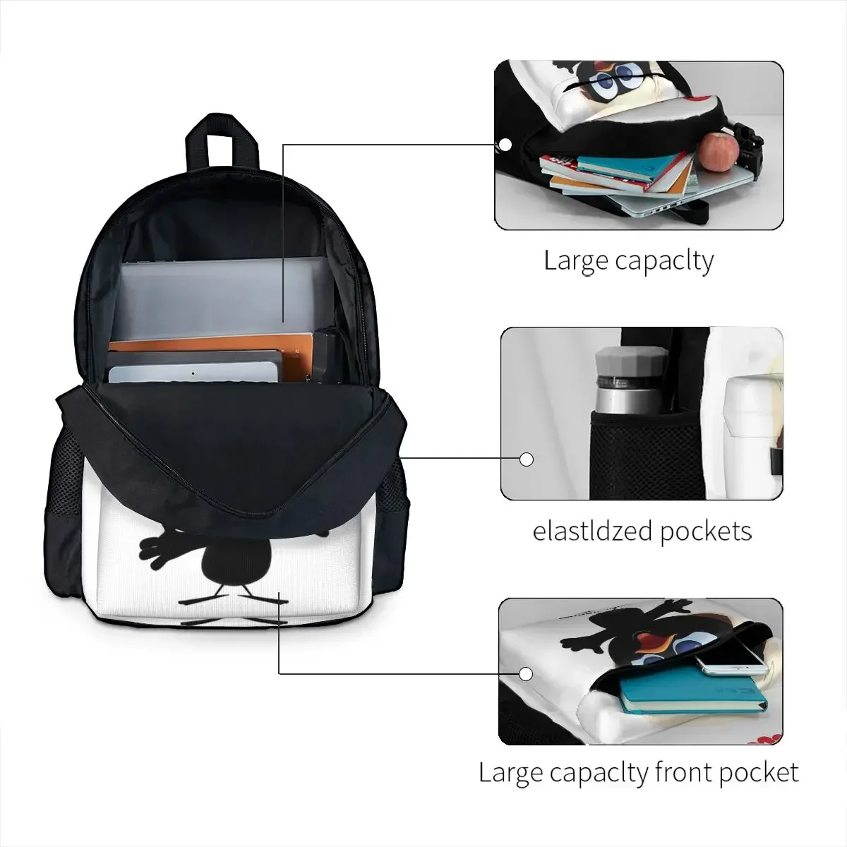Calimero Backpacks Boys Girls Bookbag Children School Bags Cartoon Kids Rucksack Laptop Rucksack Shoulder Bag Large Capacity