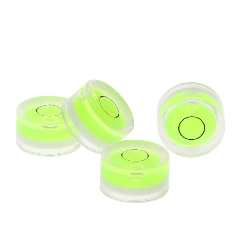

652F 4 Pcs/pack Bubble Spirit Levels, 15x8mm Circular Level Bubble for Phonography Tripod for Records Turntable