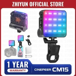 ZHIYUN Official CINEPEER CM15 RGB 15W LED Video light Handheld Pocket Light 2500K-10000K Photography Lights Fill Light for Photo