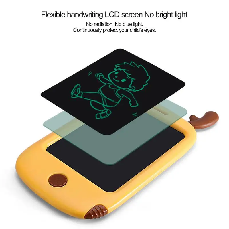 LCD Writing Board 4.4 Inch Cartoon Deer Modeling Children Drawing Board Electronic Graffiti Pad Kids Drawing Tablet Toys