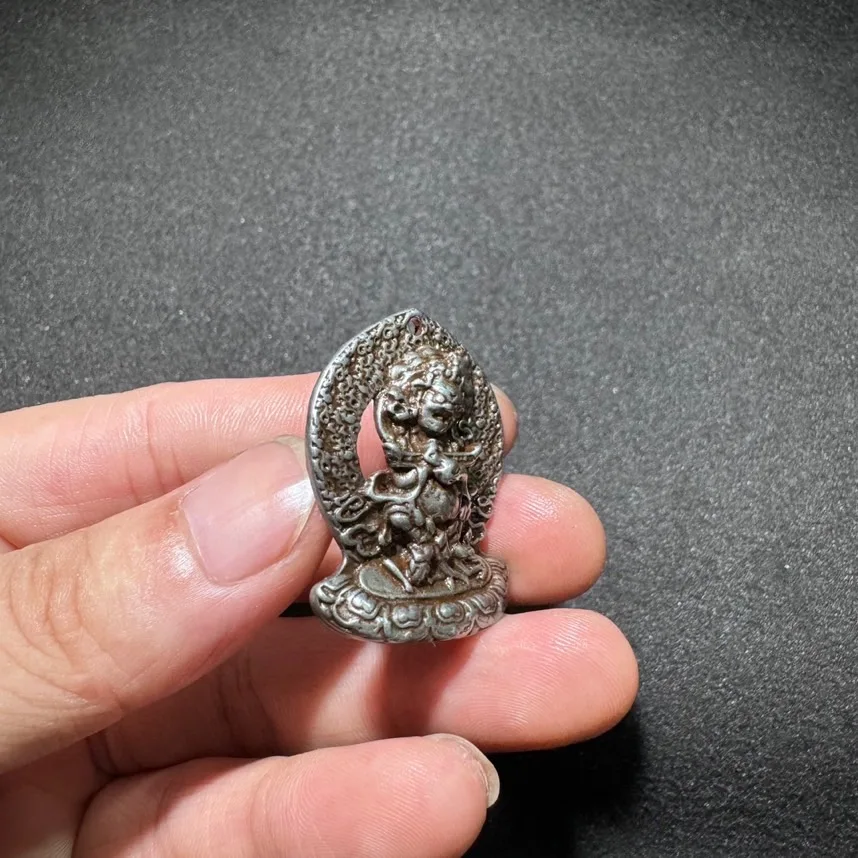 Nepalese TibetanTibetan Buddha Mahakala (the god of wealth), Tibetan cultural , meteorite iron pendant and hanging ornament