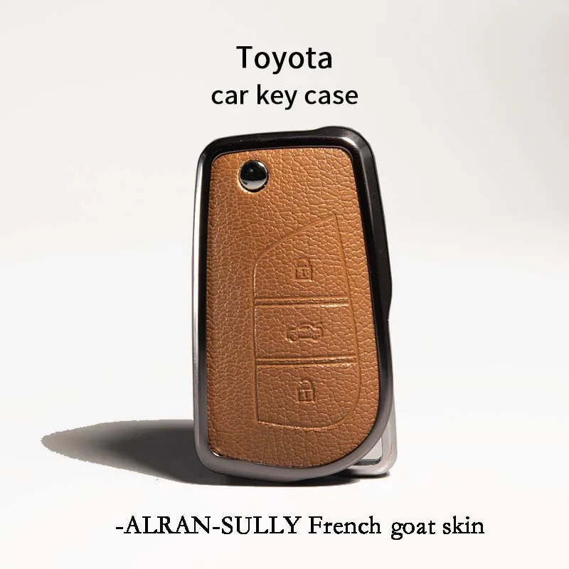 

Suitable For Toyota Corolla Car Key Case Leylin Sharp Reiz RON Hig Hlander Buckle Willanda Folding Alloy+Leathe Car Accessaries