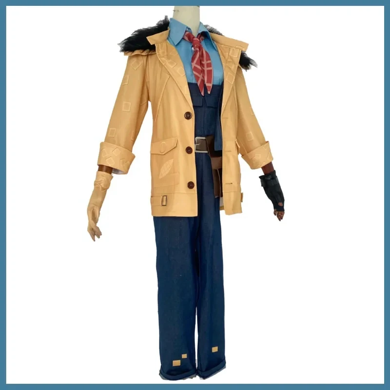 5;e,8\v,5/XQGame Identity Ⅴ Florian Brand Fire Investigator Cosplay Costume Yellow Trench Coat Overall Uniform Man Half,5'h\8/m'