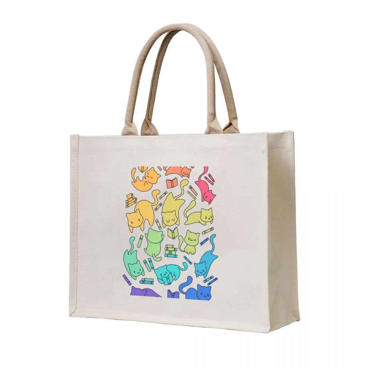 

Cats & Books Tote Bag reusable shopping bag tote bag canvas Big women