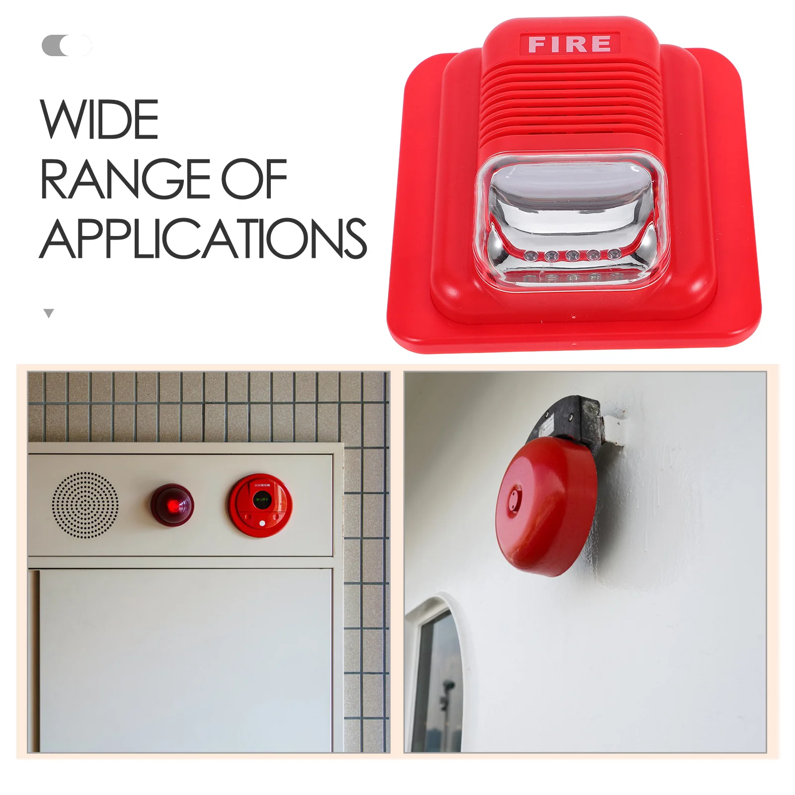 إنذار الحريق ضوء الصوت تنبيه الطوارئ الأمن القرن الجرس للمنزل مكتب في الهواء الطلق المحمولة بصوت عال تحذير صفارة الإنذار