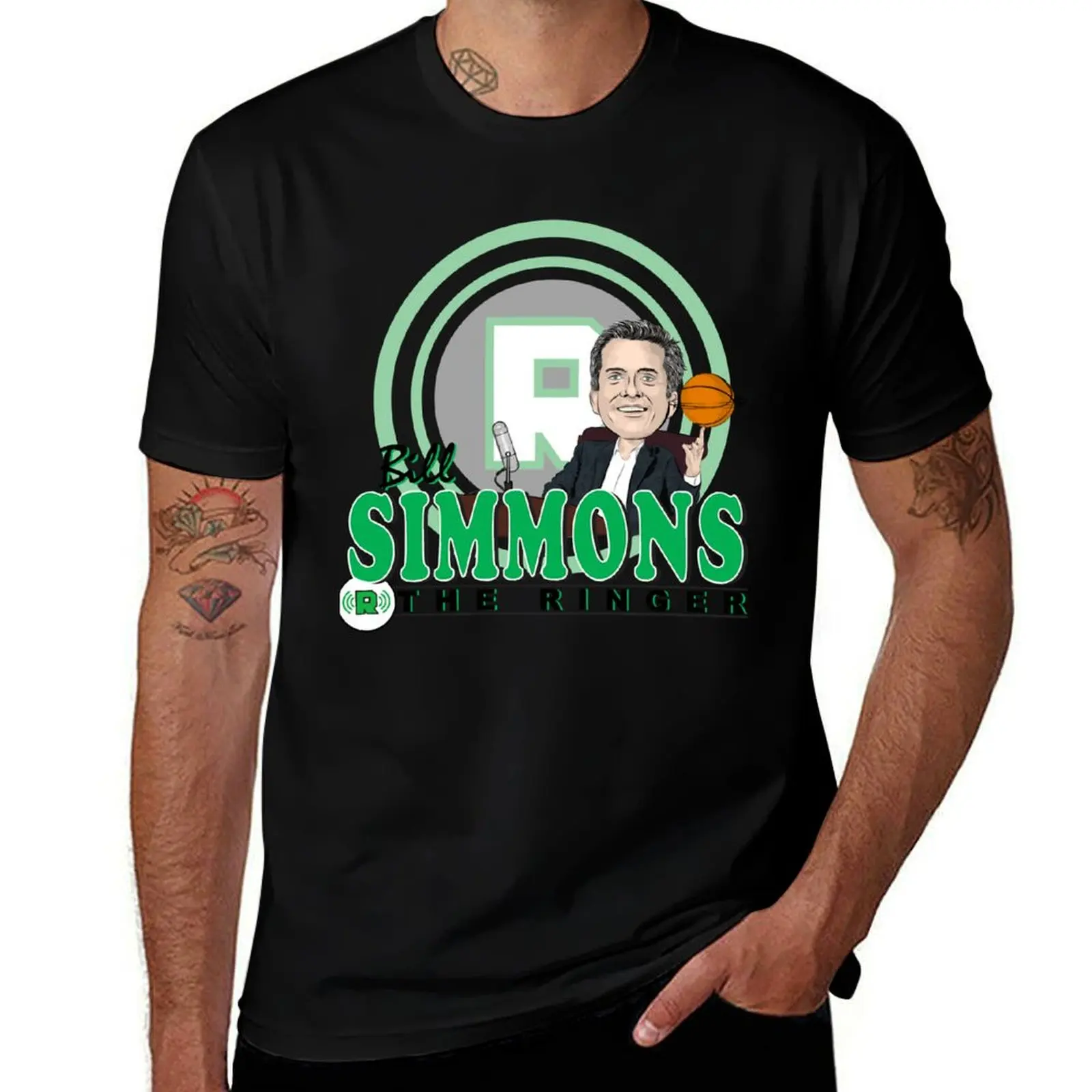 

Bill Simmons Caricature Tee T-Shirt man t shirt graphic t shirt man plain T-Shirt