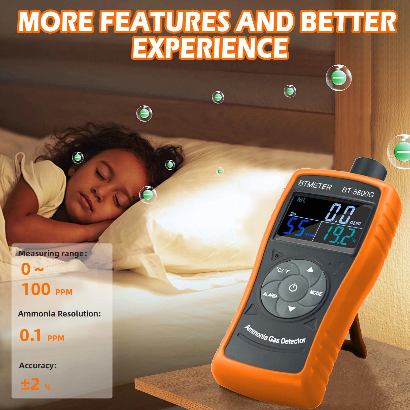 Handheld Digital Ammonia Gas Detection Analyser, With Electrochemical Sensor, Industrial Environmental Particle Test Analyser