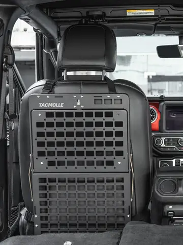 TACMOLLE 차량 뒷좌석 정리함 전술 수납 패널 접이식 모듈형 수납 MOLLE 패널 및 식사 트레이 대부분의 차량에 적합