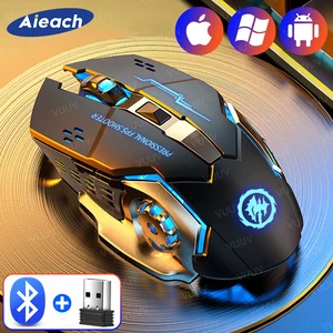 AIEACH Mouse Bluetooth Komputer Gaming Mouse Nirkabel Isi Ulang USB Lampu Latar E-Sports Mekanis Mouse Gamer PC untuk Komputer 8 halo gun penjualan terbaik - №