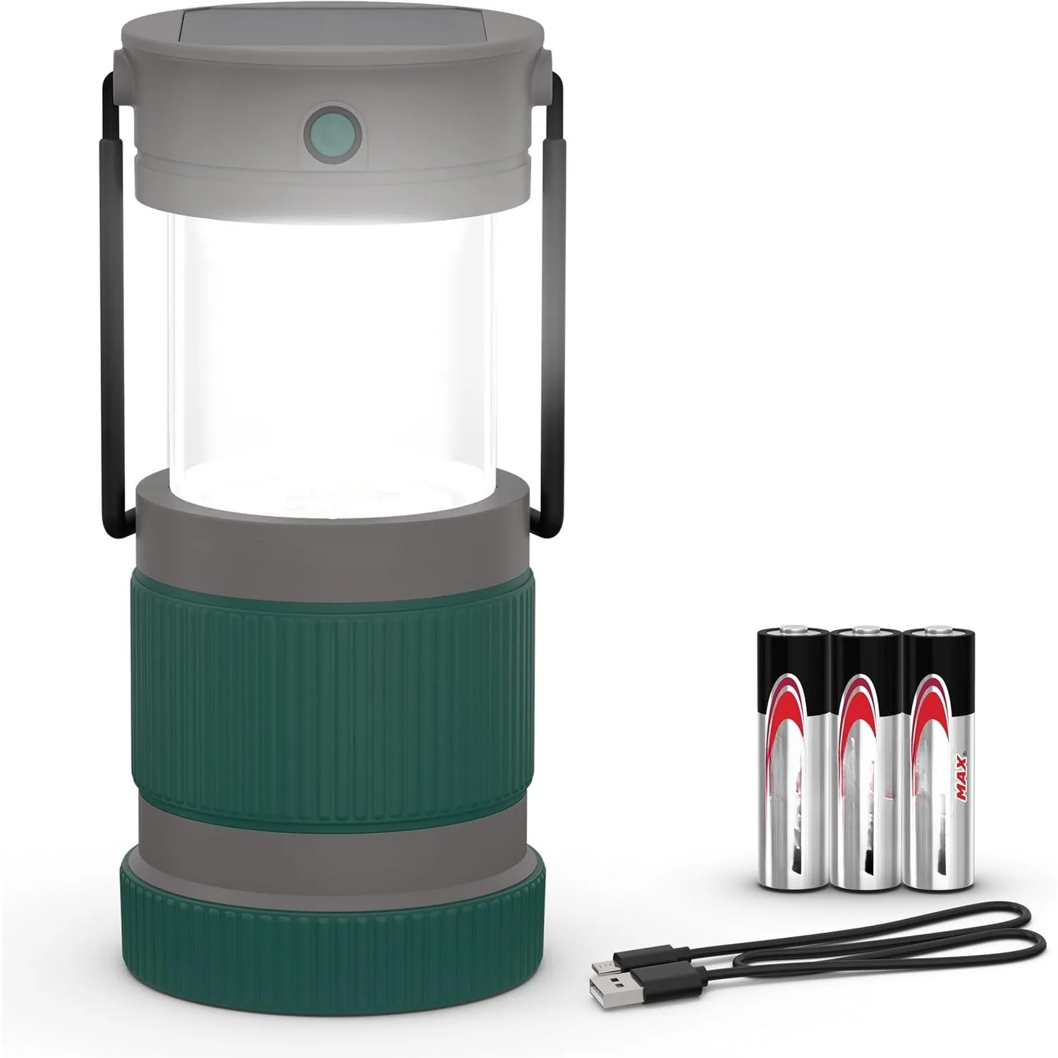 S-500 Hybrid Power Camping Lantern, Solar, Rechargeable, or AA Battery Powered, IPX4 Water Resistant Bright LED Lantern