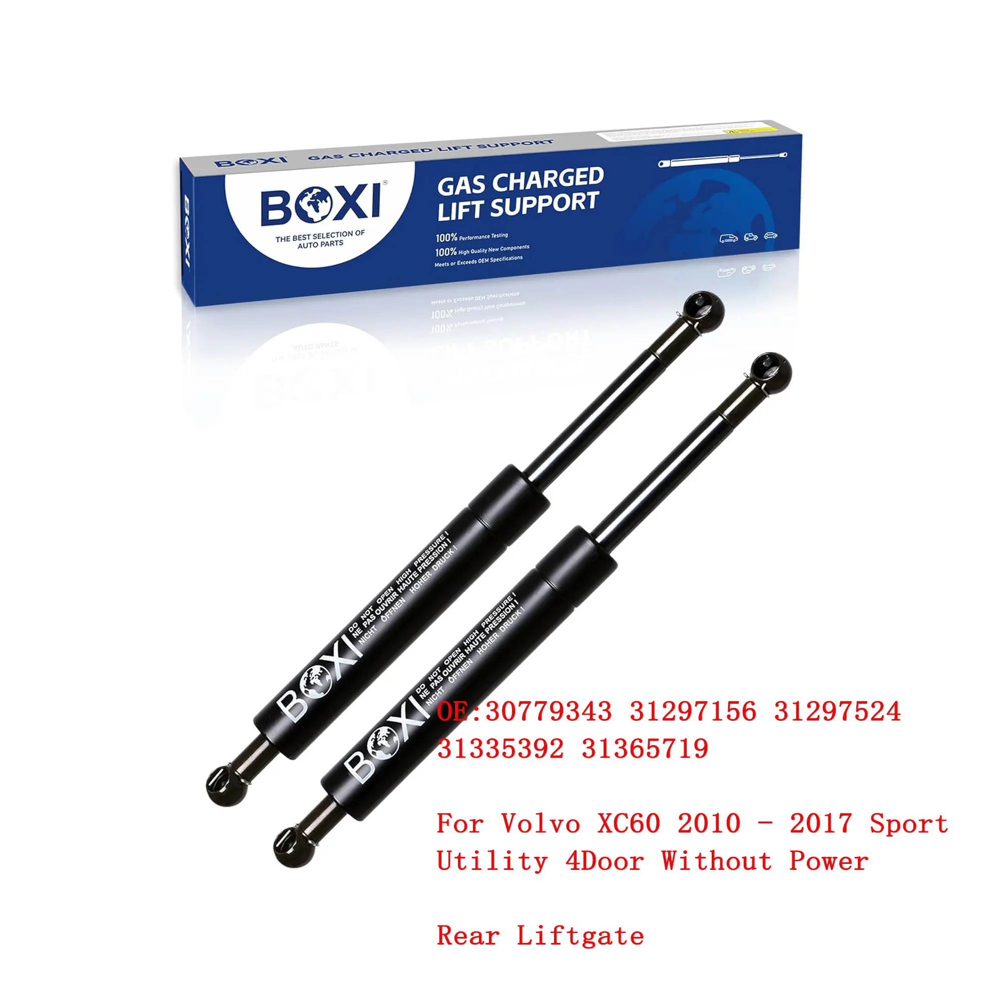 

30779343 31297524 BOXI 2Pcs Rear Liftgate Supports For Volvo XC60 2010 - 2017 Sport Utility 4Door Without Power Lift Struts