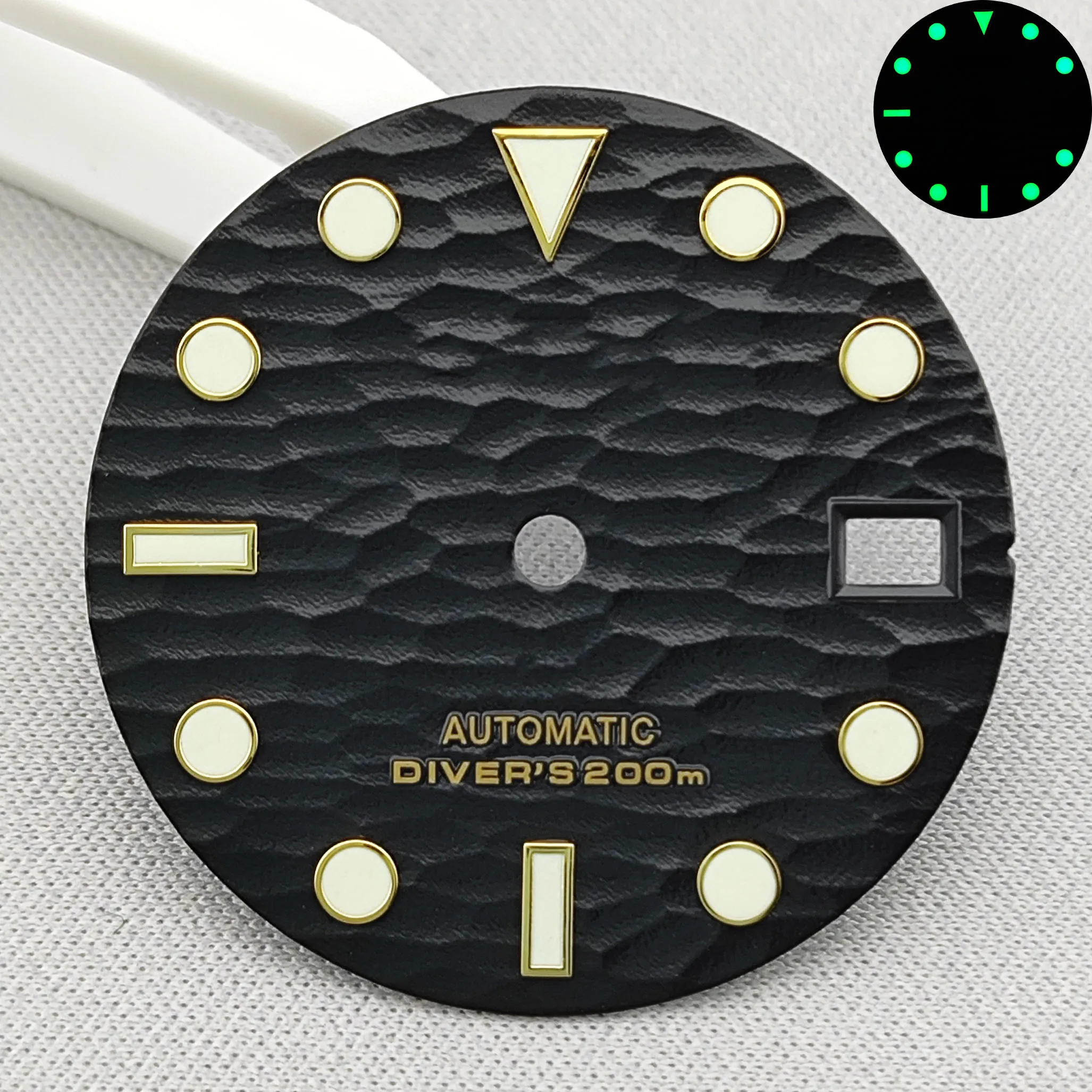 High Quality Green Luminous NH35 Dial 28.5mm  Watch Dials Fits for NH35/NH36/4R/7S Movement Men Watch Accessories