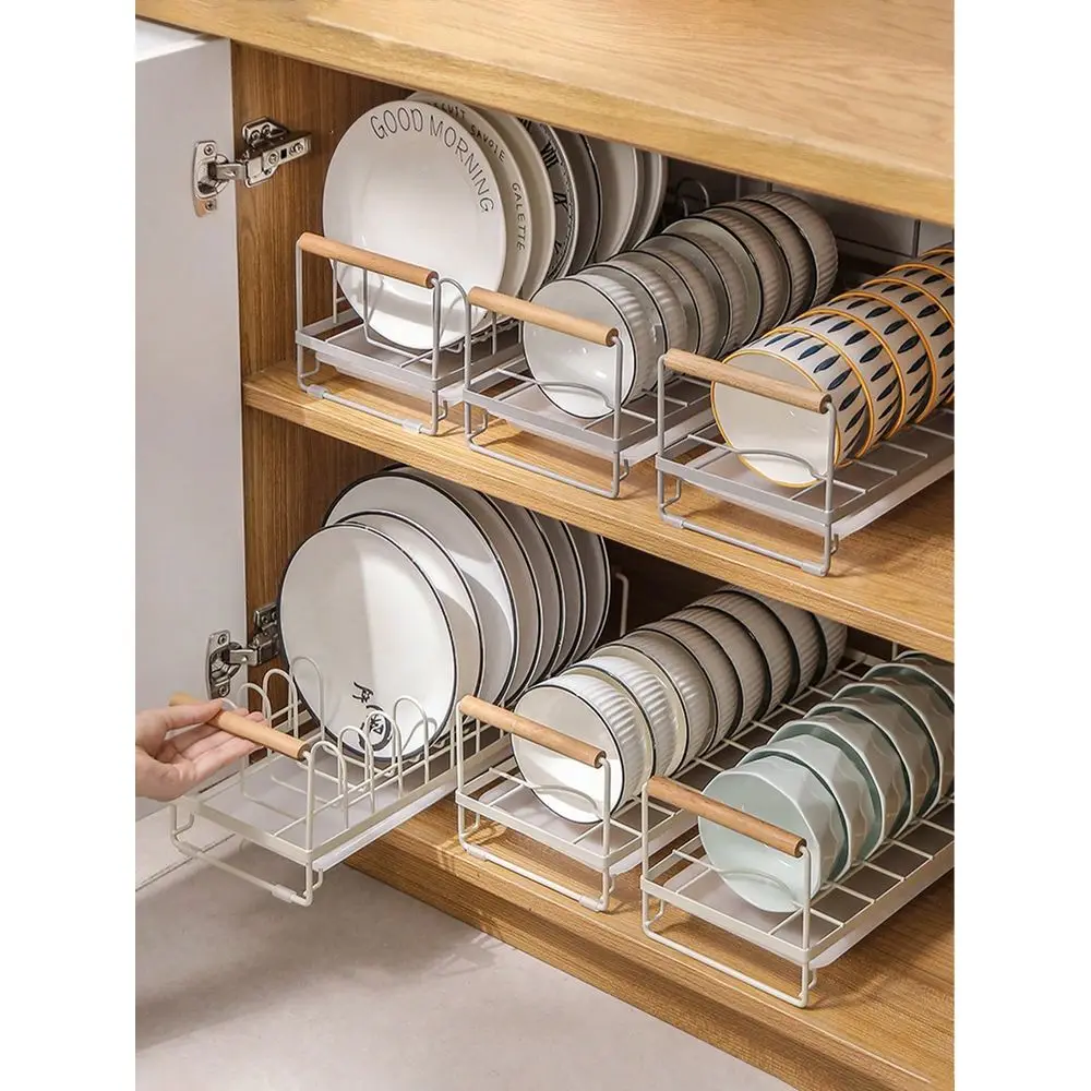 

ScrewFree Metal Painted Dish Rack With Drip Tray, Household Countertop Bowl Plate Storage Organizer
