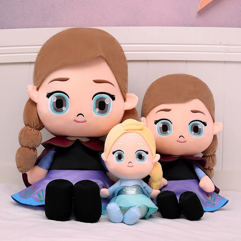 30cm-70cm Disney Frozen Aisha Anna Stuffed Plush Doll Toy Movie Peripheral Cartoon Fabric Soft Dolls Kids Birthday Xmas Gifts