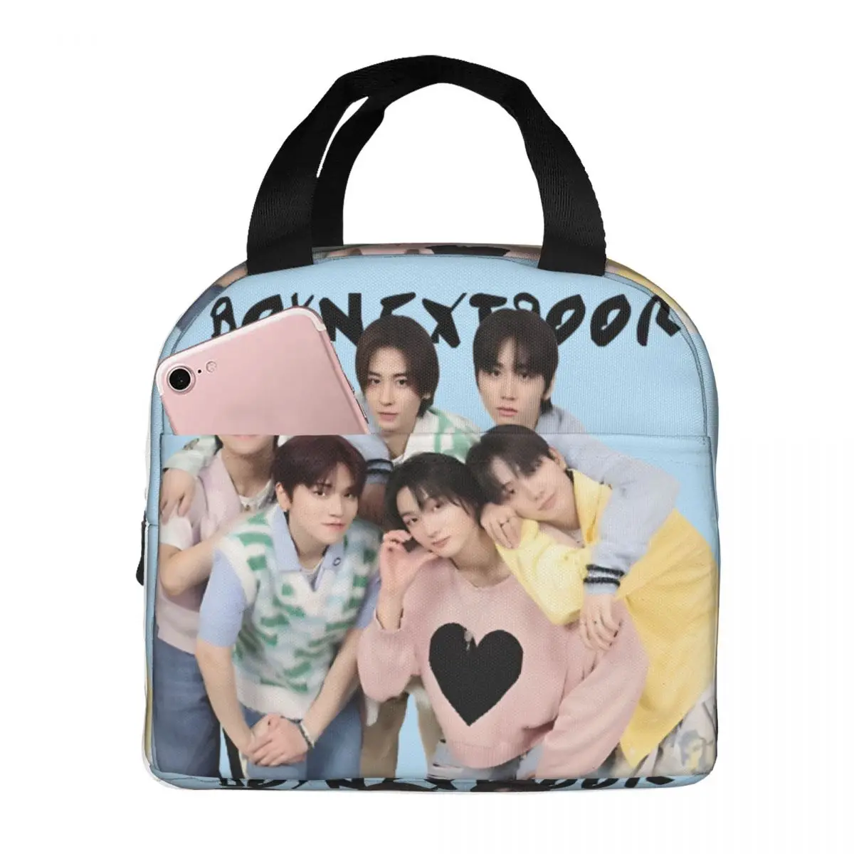 

Cute BOY DOOR Design Food Bags BOYNEXTDOOR Unisex Reusable Picnic Food Container Tote
