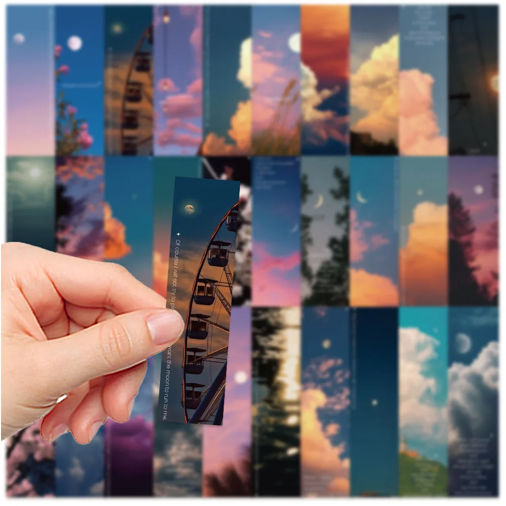 30 Bookmarks with Advanced Reading Label Cards for Students to Decorate Bookmarks with DIY Fresh Scenery