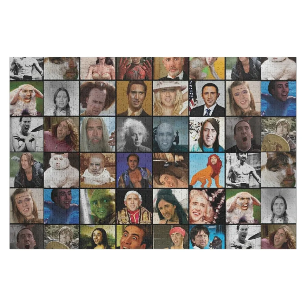 Nicholas Cage Pattern - Nicolas Cage - Nick Cage Nic Jigsaw Puzzle Photo Custom Anime Customized Photo Puzzle