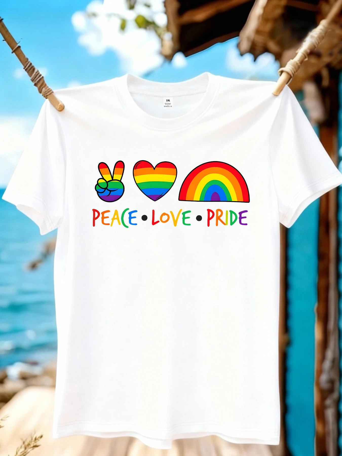 

【WZM10935】Rainbow print plus size women's round neck summer casual short sleeved street fashion versatile plus size T-shirt
