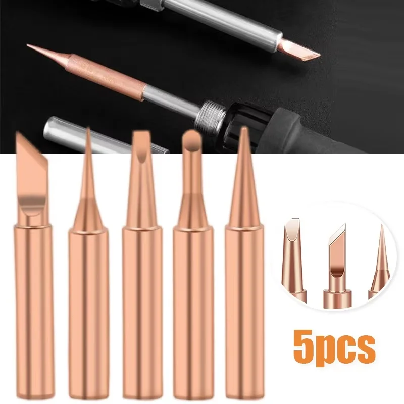 

5/10pcs Soldering Solder Iron Tips Tip 900M-T For HakkoI+B+K+3C+2.4D Soldering Rework Station 33mm Horseshoe Rounded Point