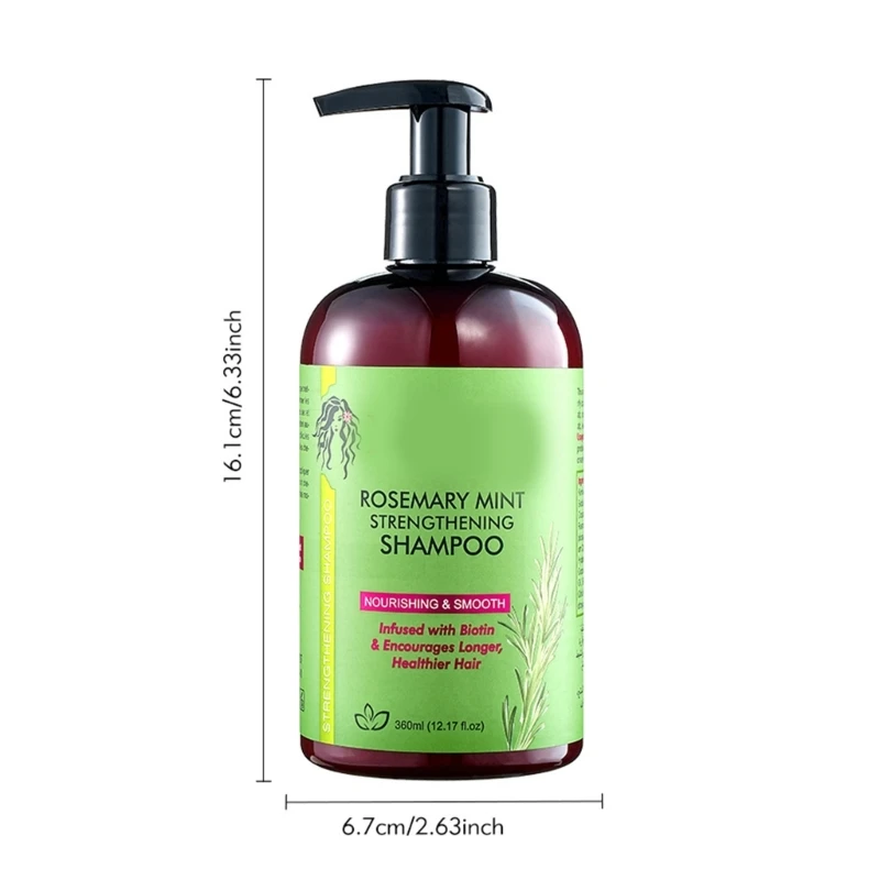Shampoing au romarin, 360ml, alimentation équilibrante, nettoyage doux du cuir chevelu