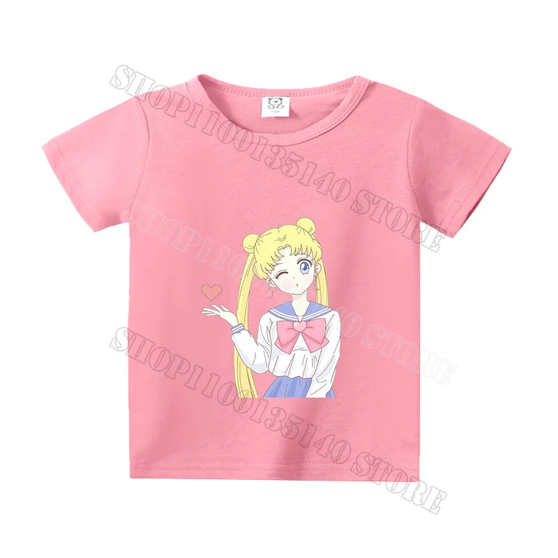 Sailor Moon T-shirt for Children Colorful Tee Short-sleeve Shirt Tops Cotton Cute Cartoon Print Soft T-shirts Kids Girl Boy Gift - view 6