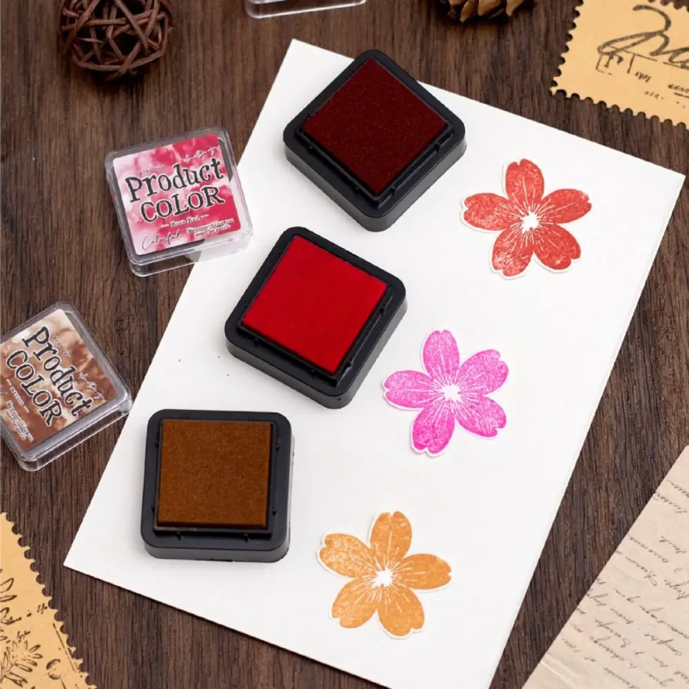 6pcs/set Fashion Flowing Color Series Ink Pad Handmade Square Self Ink Stamp Colorful Stamp Pads for Planner Stamps Scrapbook