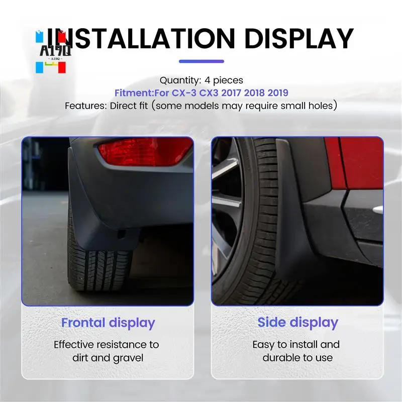 

A19Q-для Mazda CX-3 CX3 2017-2019 крылья брызговики внешние детали продукты крышки аксессуары 4 шт.