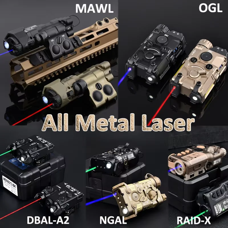 Wadsn Tactical All Metal OGL DBAL A2 NGAL RAID-X Laser Red/Green/Blue Dot Indicator IR Sight Lasers White LED Light Fit20MM Rail