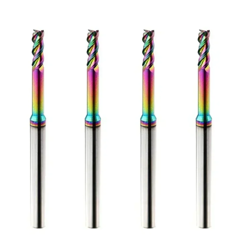 Hrc60 2/3/4 Flute Tungsten Carbide End Mill Milling Cutter Cnc Routerbits Long Flute Endmills 1mm 1.5mm 2mm 2.5mm 3.0mm