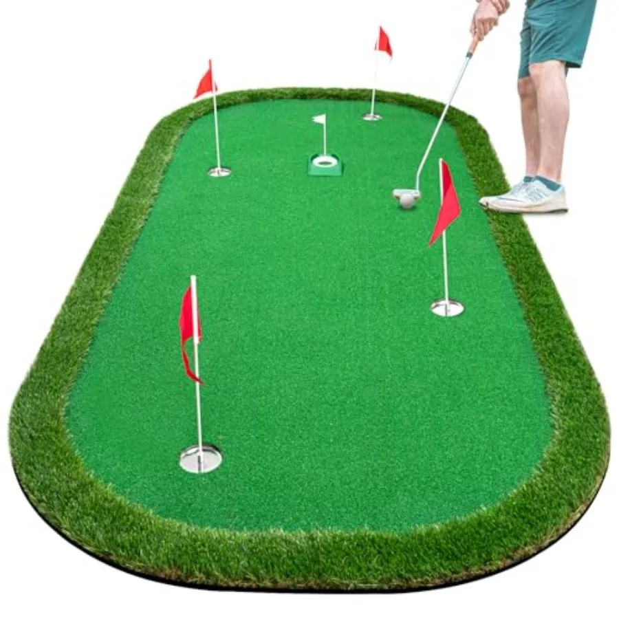 

Golf Putting Green Training Mat, 5x10ft Heavy Duty Artificial Turf Putting Green Mat for Indoor and Outdoor Party Game and Leis