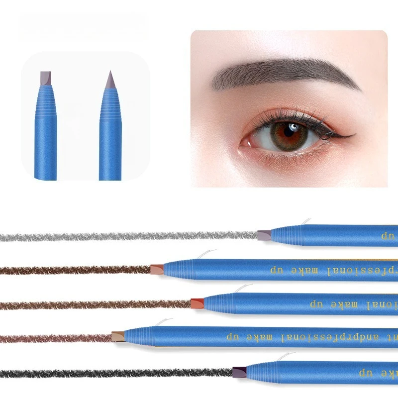 Lápiz de cejas impermeable Microblading lápiz de cejas plantilla tinte cejas alambre que no se decolora para cejas herramientas de maquillaje Natural