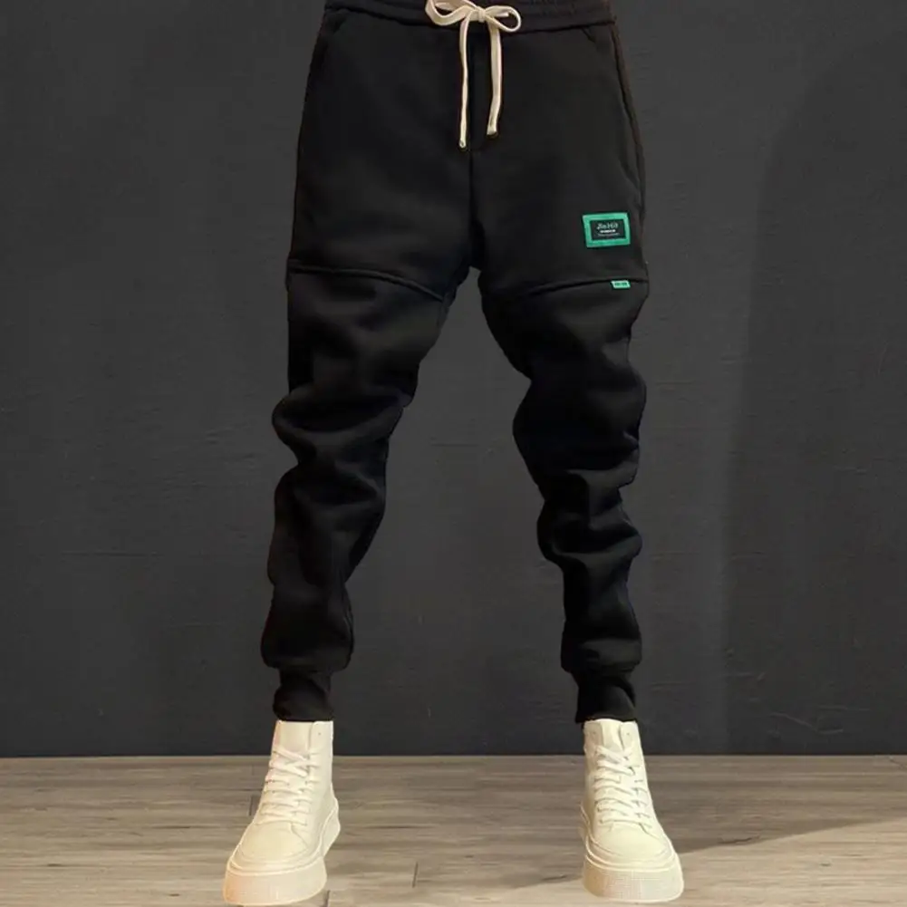 Pantalones de chándal Harajuku de felpa gruesa con banda en el tobillo, pantalones de chándal de Hip Hop, pantalones bombachos informales para hombre, pantalones Cargo para correr, ropa de calle