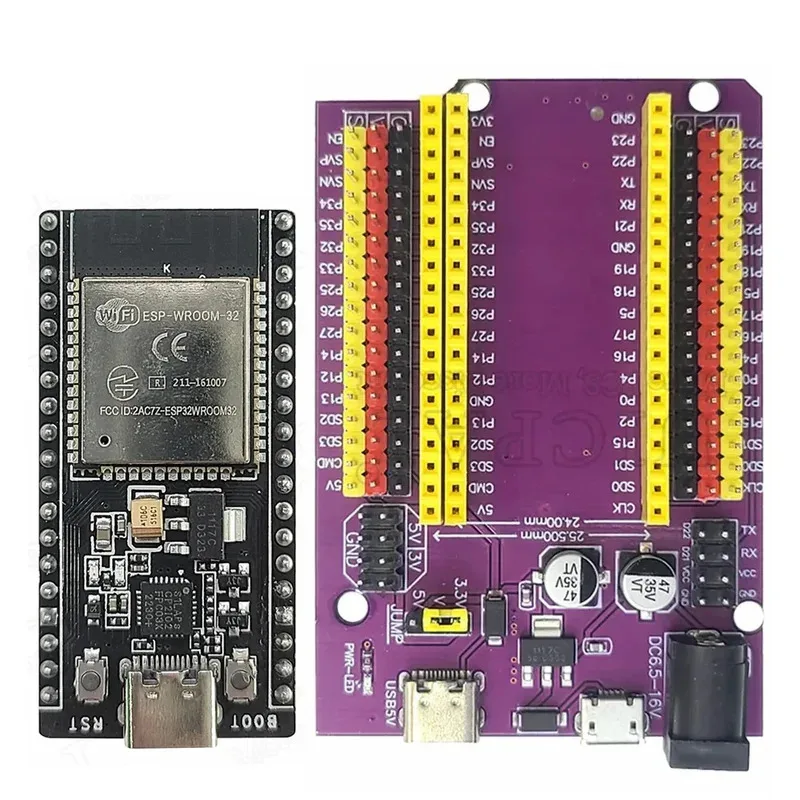 

ESP32 Development Board TYPE-C/MICRO USB CP2102 WiFi+Bluetooth Dual Core ESP32-DevKitC-32 ESP-WROOM-32 Expansion Board 38PINS