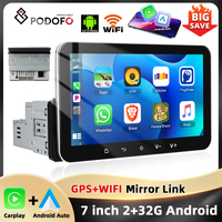 Podofo 1Din 7 ''Android Car Stereo 2 + 32G 4Core Multimedia Player Carplay Android Car GPS Navigation WIFI Bluetooth Car Audio