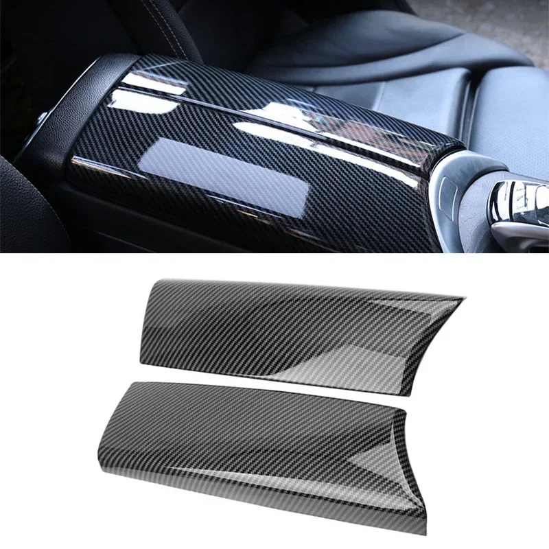 For Mercedes-Benz C E Glc Class W205 W213 X253 Abs Carbon Fiber Color Car Interior Center Armrest Box Trim Cover