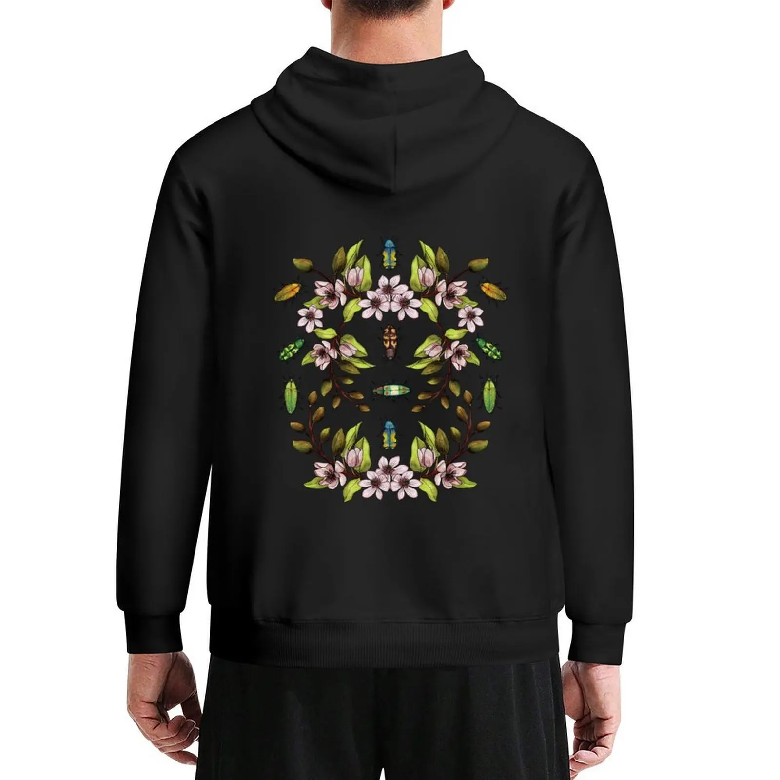 

Jewel Beetles - Insect Pollinators with Magnolia Figo/Banana Shrub Flowers Hoodie hooded shirt hoodie men