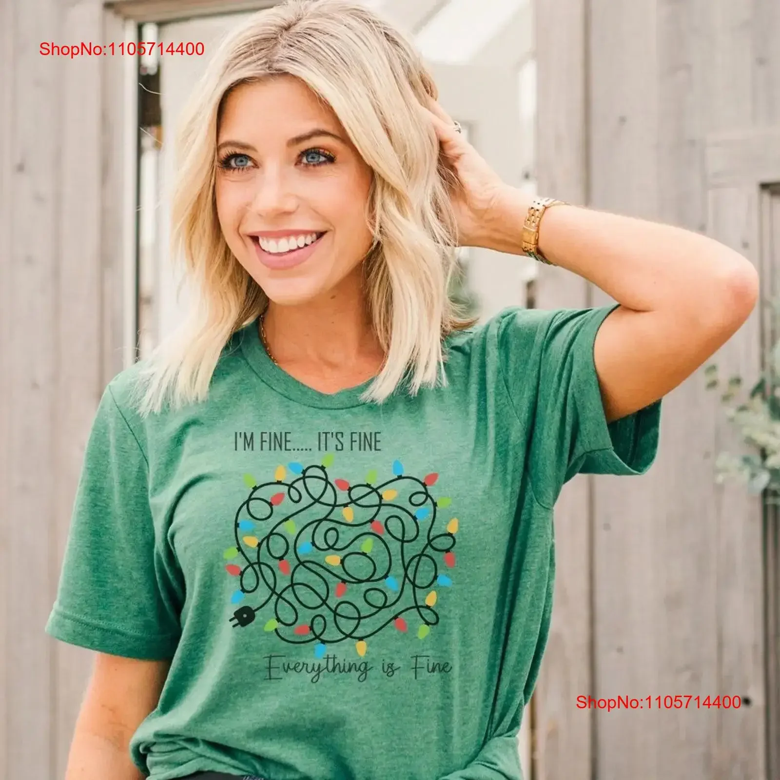 I'm Fine It's Everything Is Christmas Apparel Holiday Stress Bella Canvas T Shirt Soft tees vintage Washed fashion Stylish
