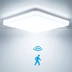 Ultra Thin Waterproof Led Ceiling Lamp Bathroom 30W 20W 15W PIR Motion Sensor Smart Kitchen Light AC85-265V For Hallway Corridor