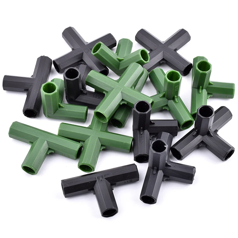 2/10/20Pcs 11mm Greenhouse Plant Frame Connector Garden Tube Support Rod Joint Plastic Edging Corner Connection Fixing Fittings