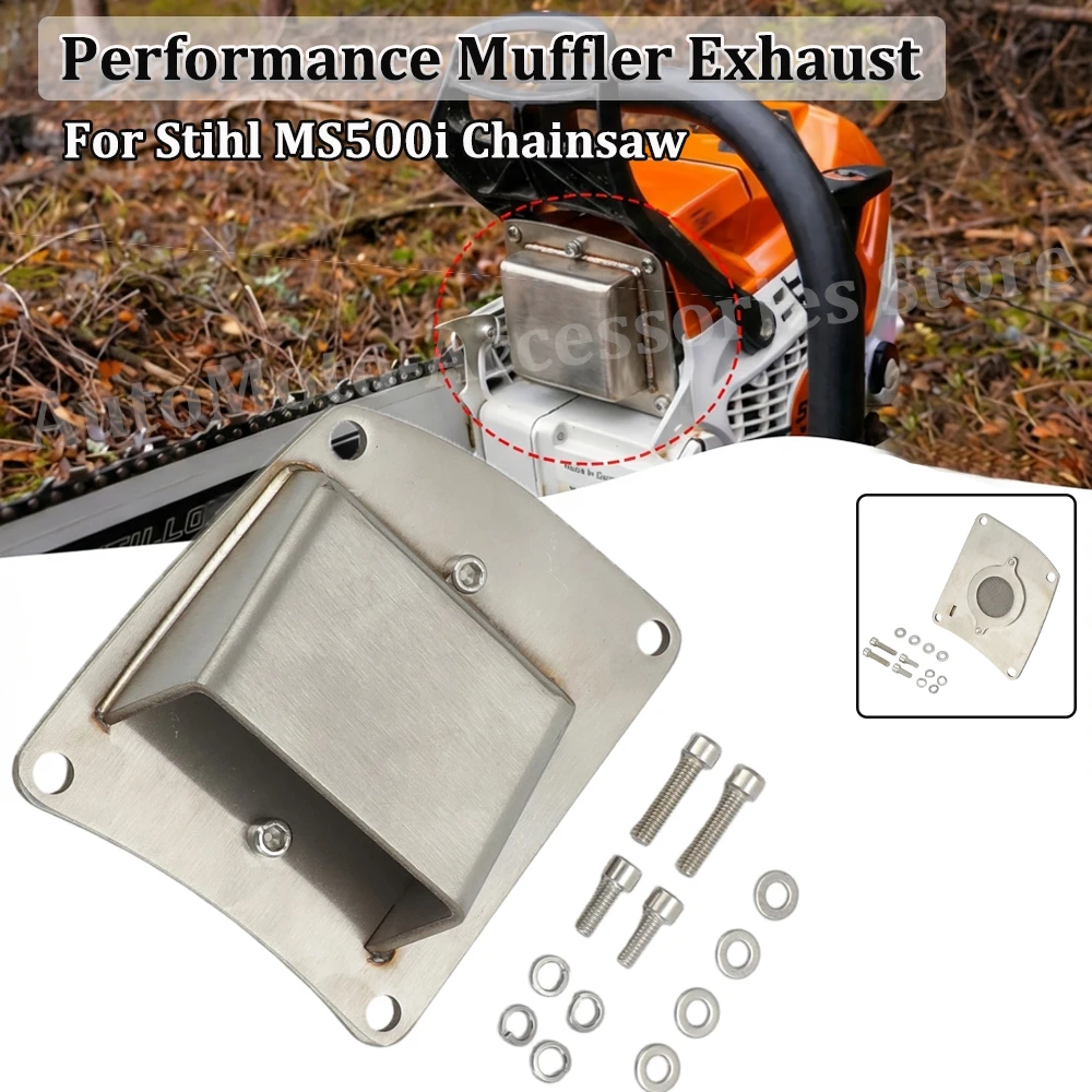 Neuer Leistungs-Schalldämpfer für Stihl MS500i Kettensäge Auspuff-Kit MS500 aus 304 Edelstahl